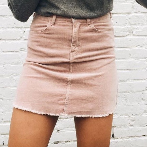 pink jean skirt